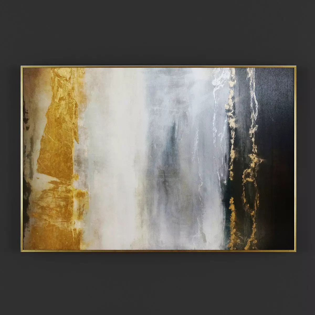 Pictures13 abstract painting in gold Low-poly 3D model_0
