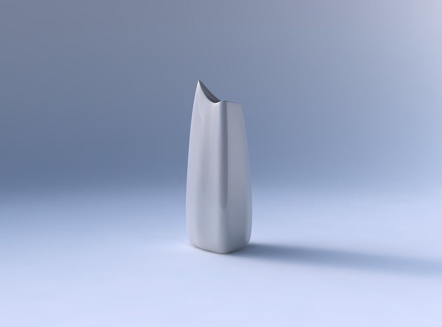 Vase curved tipping triangle 2 smooth 3D print model_4