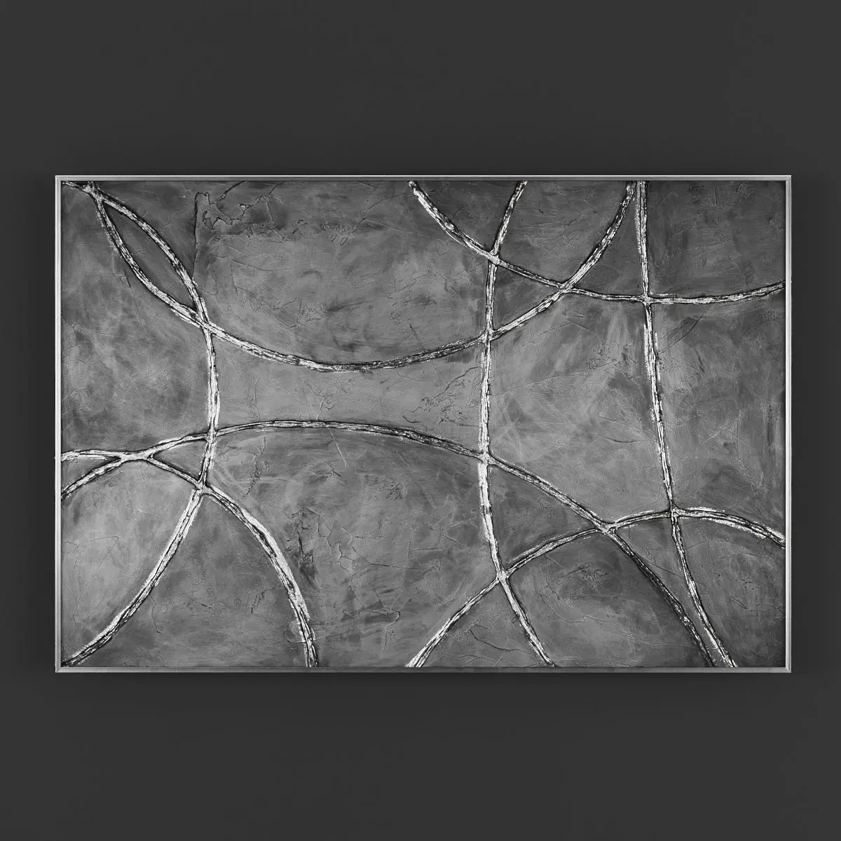 Pictures14 silver abstract painting Low-poly 3D model_0