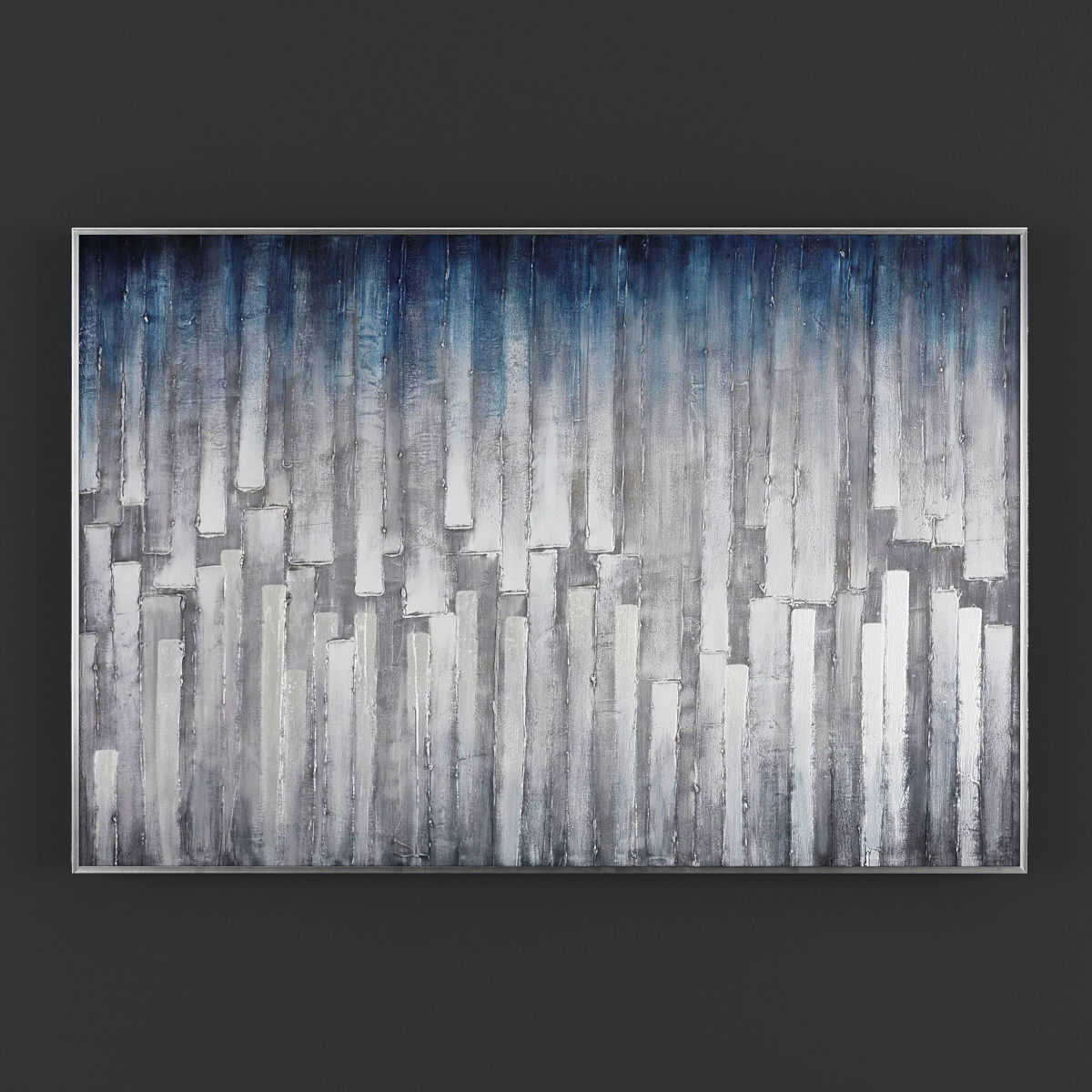 Pictures14 silver abstract painting Low-poly 3D model_2