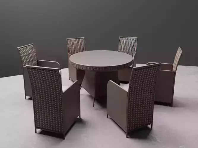 Garden set 6 rattan dining table and chairs