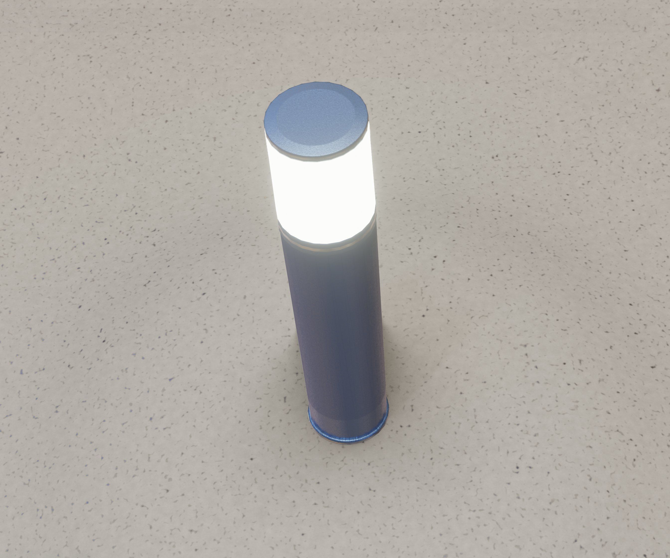 Low-Poly Blue Light Column 18 - Street Light Set-9 Low-poly 3D model_3