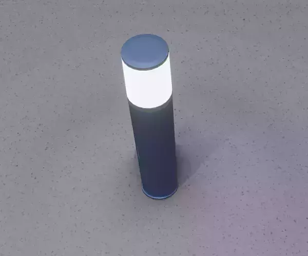 Low-Poly Blue Light Column 18 - Street Light Set-9 Low-poly 3D model