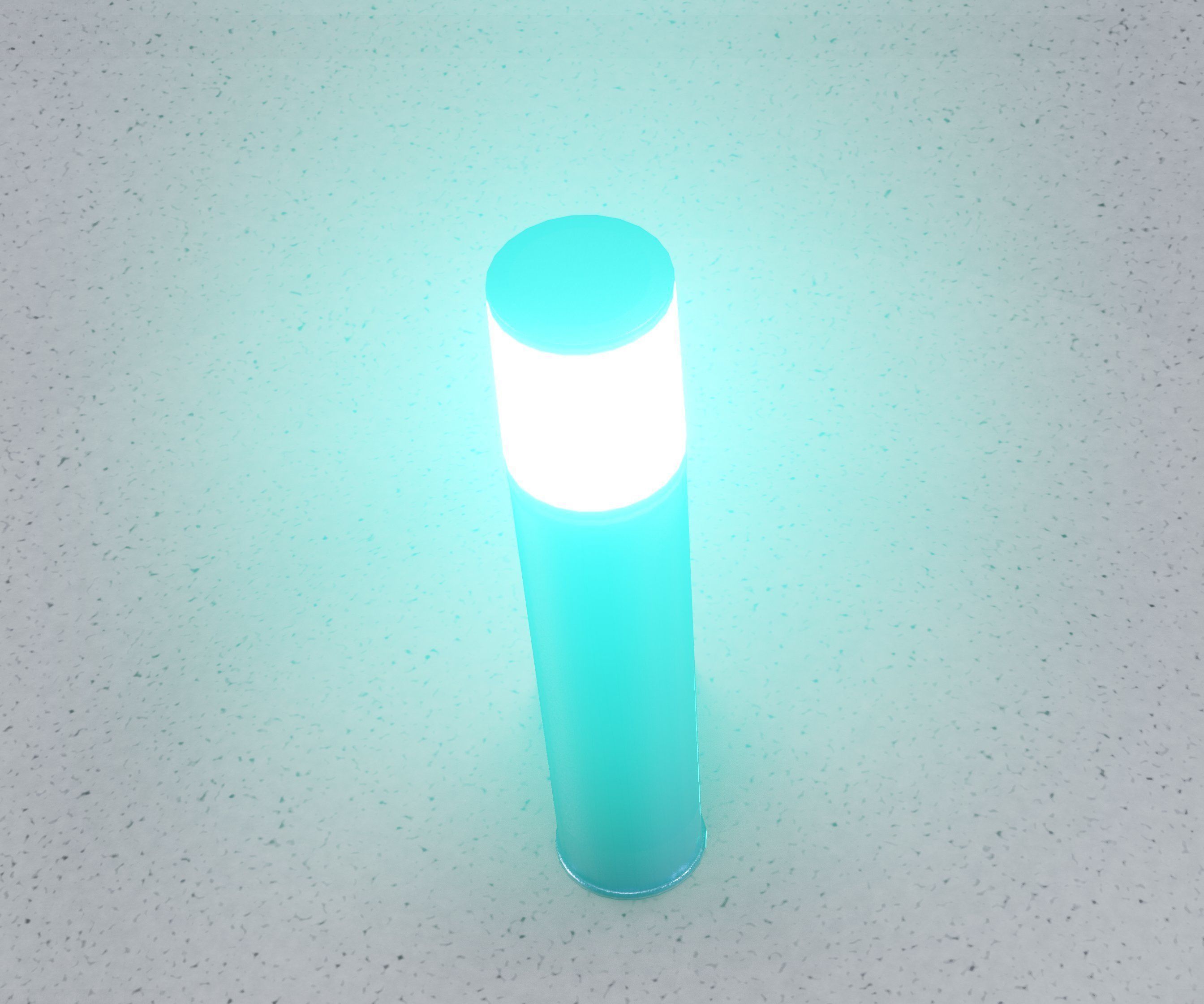 Low-Poly Blue Light Column 18 - Street Light Set-9 Low-poly 3D model_36
