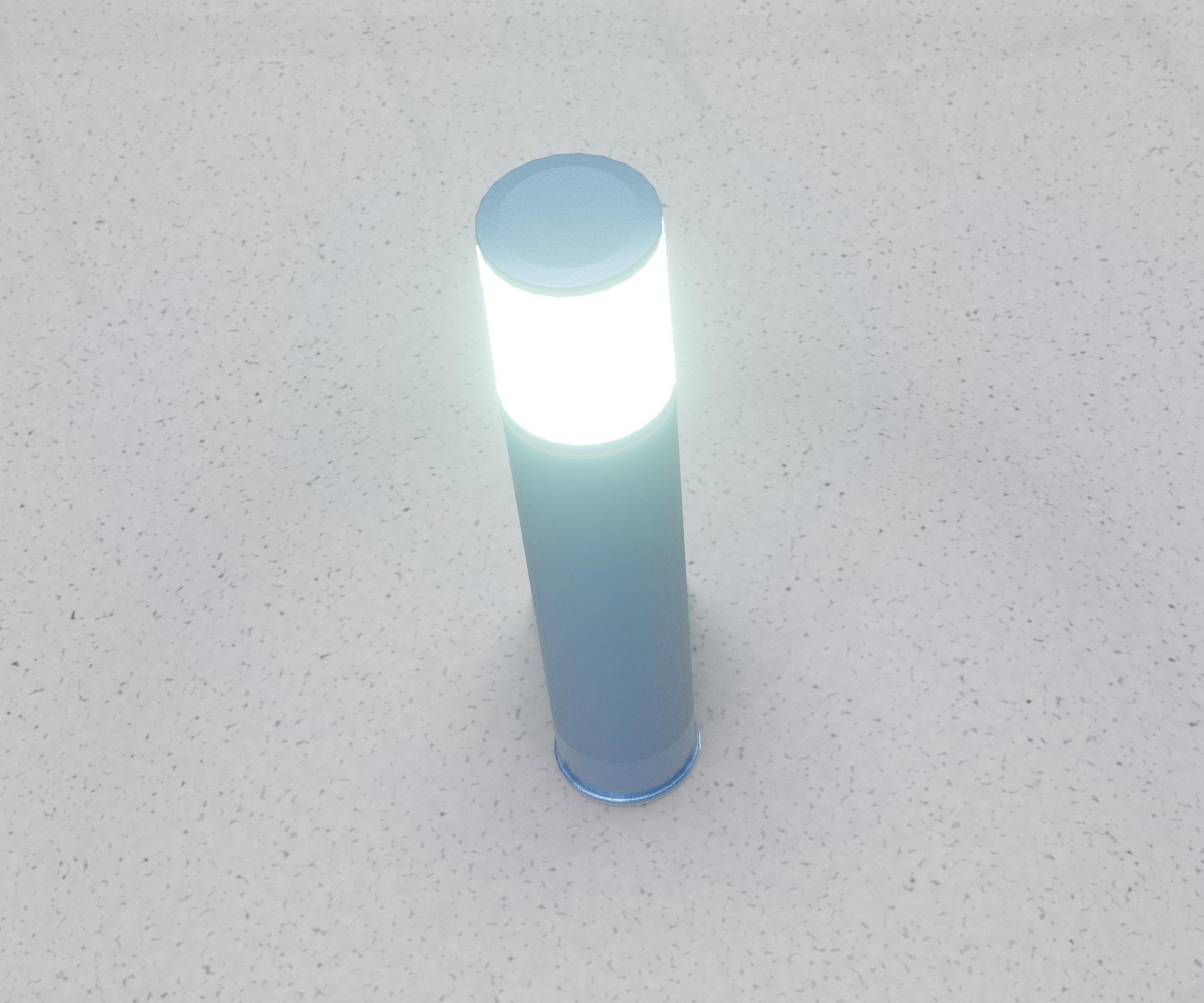 Low-Poly Blue Light Column 18 - Street Light Set-9 Low-poly 3D model_4