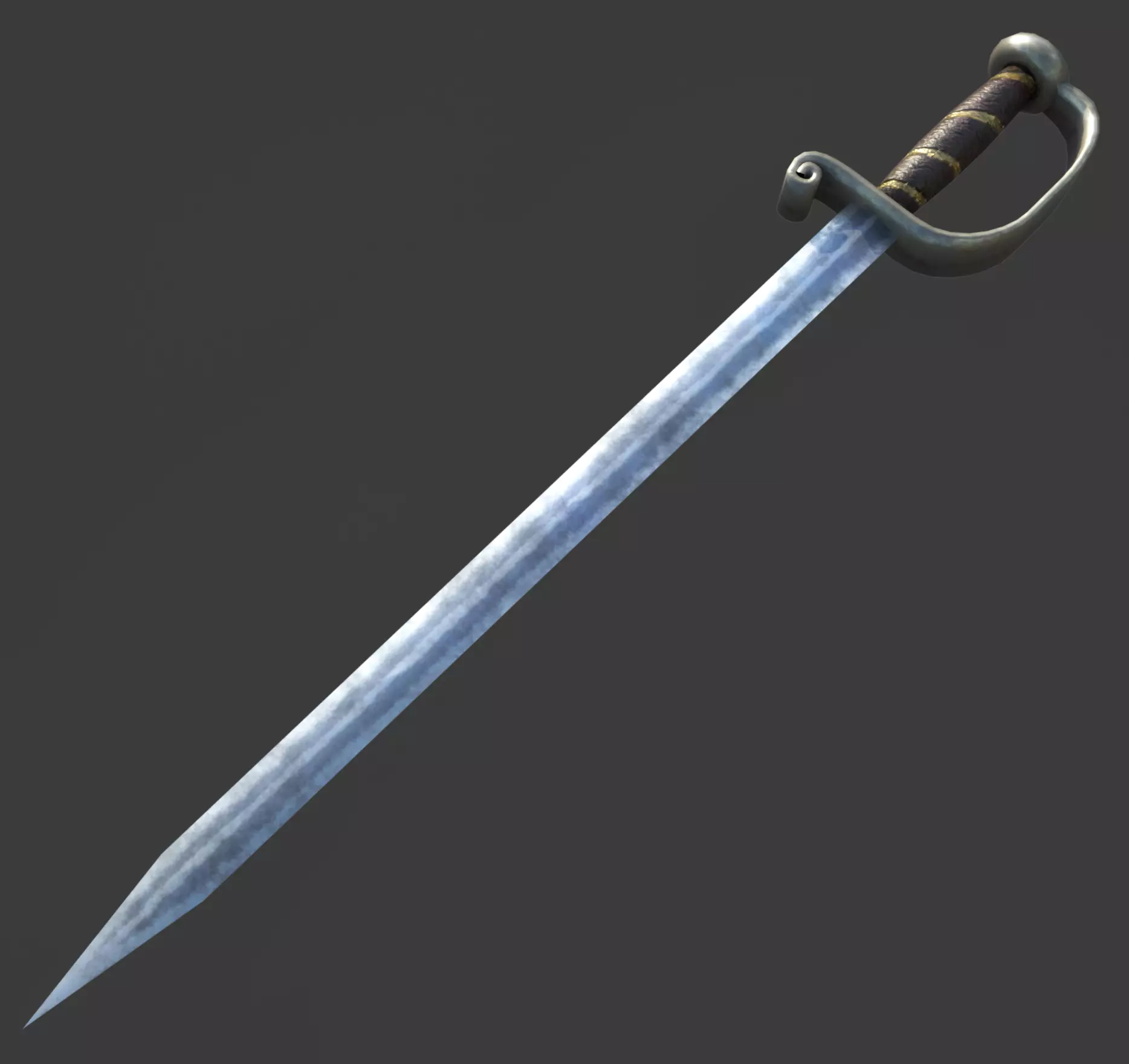 Medieval sword 3d model Low-poly 3D model_0