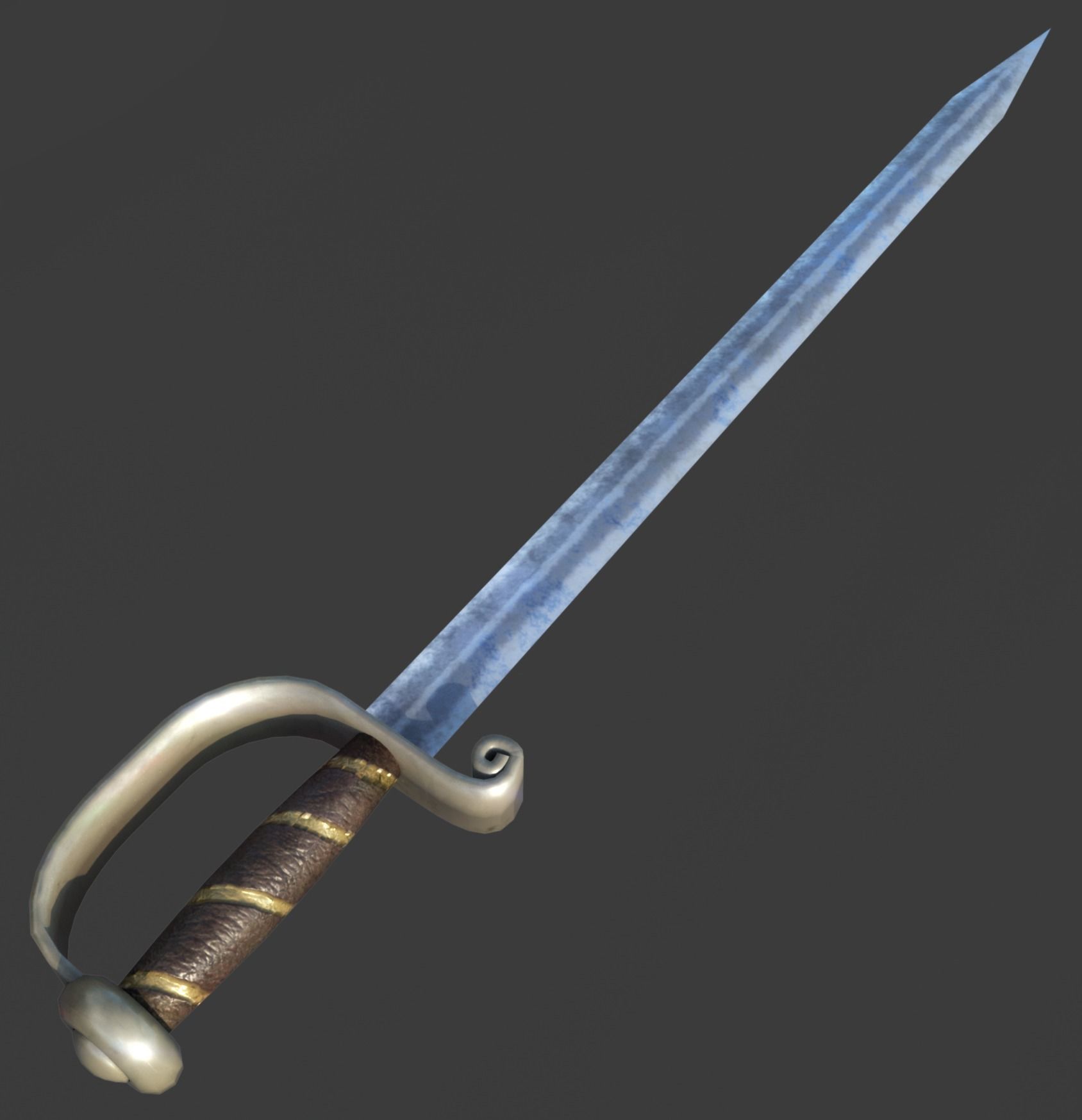 Medieval sword 3d model Low-poly 3D model_1