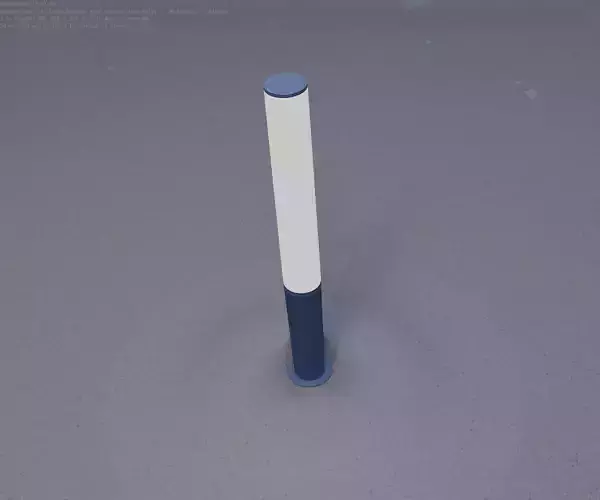 Low-Poly Blue Light Column 19 - Street Light Set-9 Low-poly 3D model