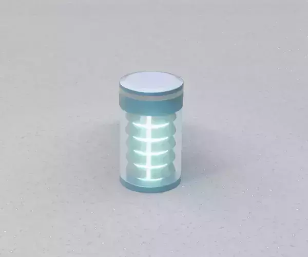 Low-Poly Blue Light Column 1 - Street Light Set-9 Low-poly 3D model
