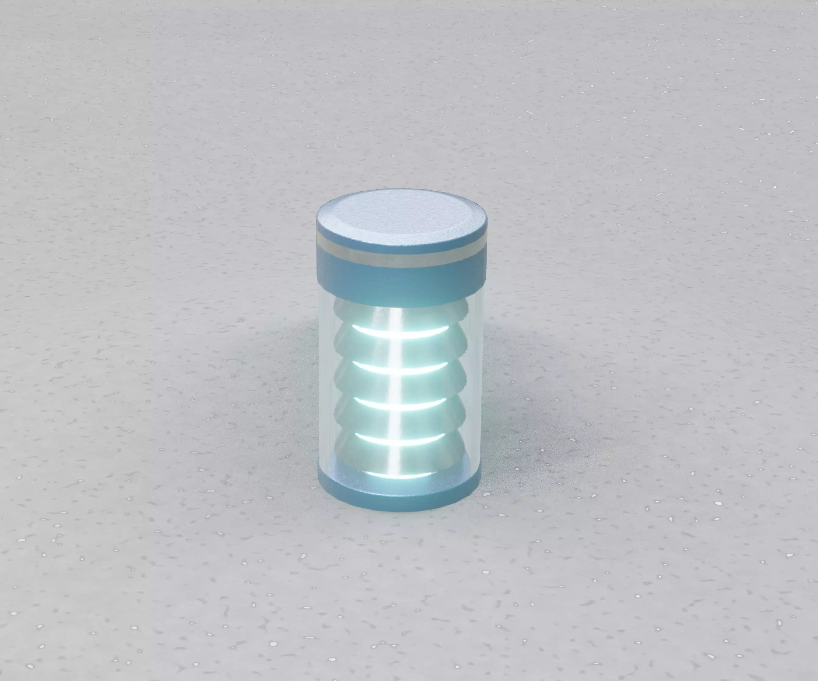 Low-Poly Blue Light Column 1 - Street Light Set-9 Low-poly 3D model_0