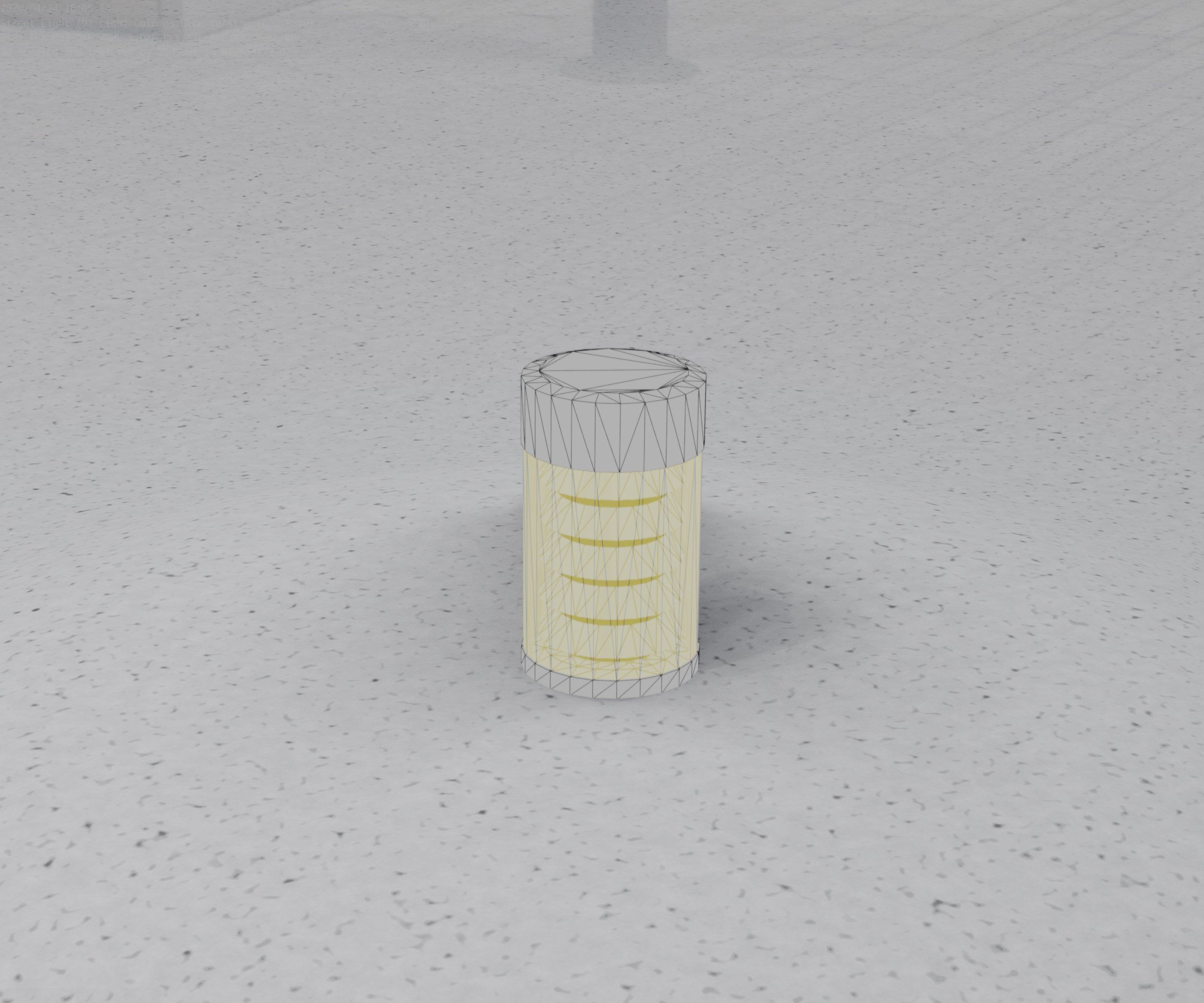 Low-Poly Blue Light Column 1 - Street Light Set-9 Low-poly 3D model_75