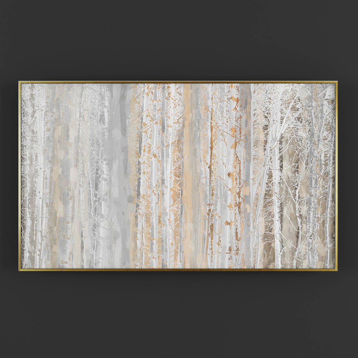 Pictures22 abstract painting of birch trees Low-poly 3D model_1