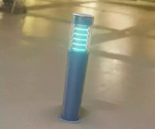Low-Poly Blue Light Column 20 - Street Light Set-9 Low-poly 3D model