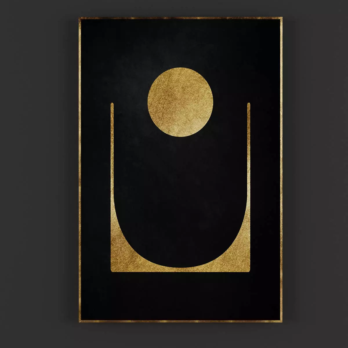 Pictures25 gold circle poster - gold wall art Low-poly 3D model_0