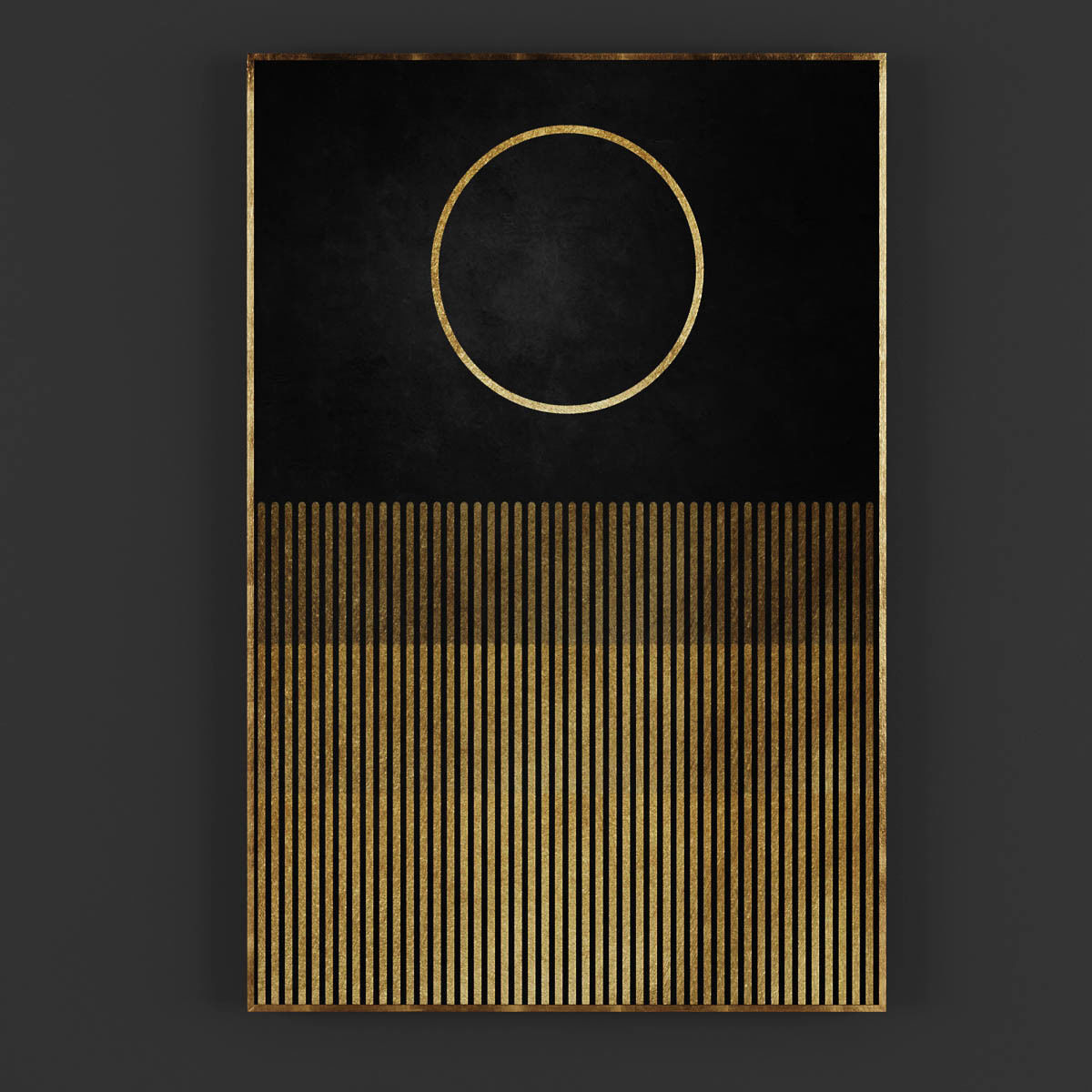Pictures25 gold circle poster - gold wall art Low-poly 3D model_2