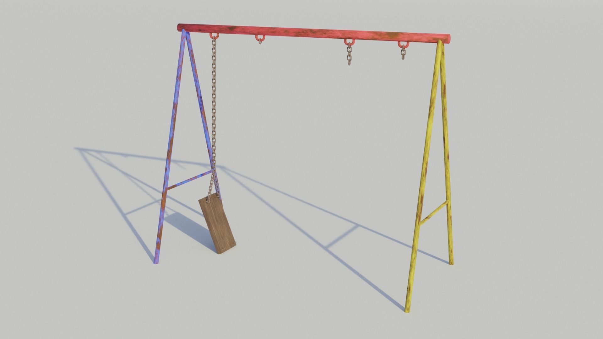 Old Playground Equipment - Low-poly PBR Low-poly 3D model_12