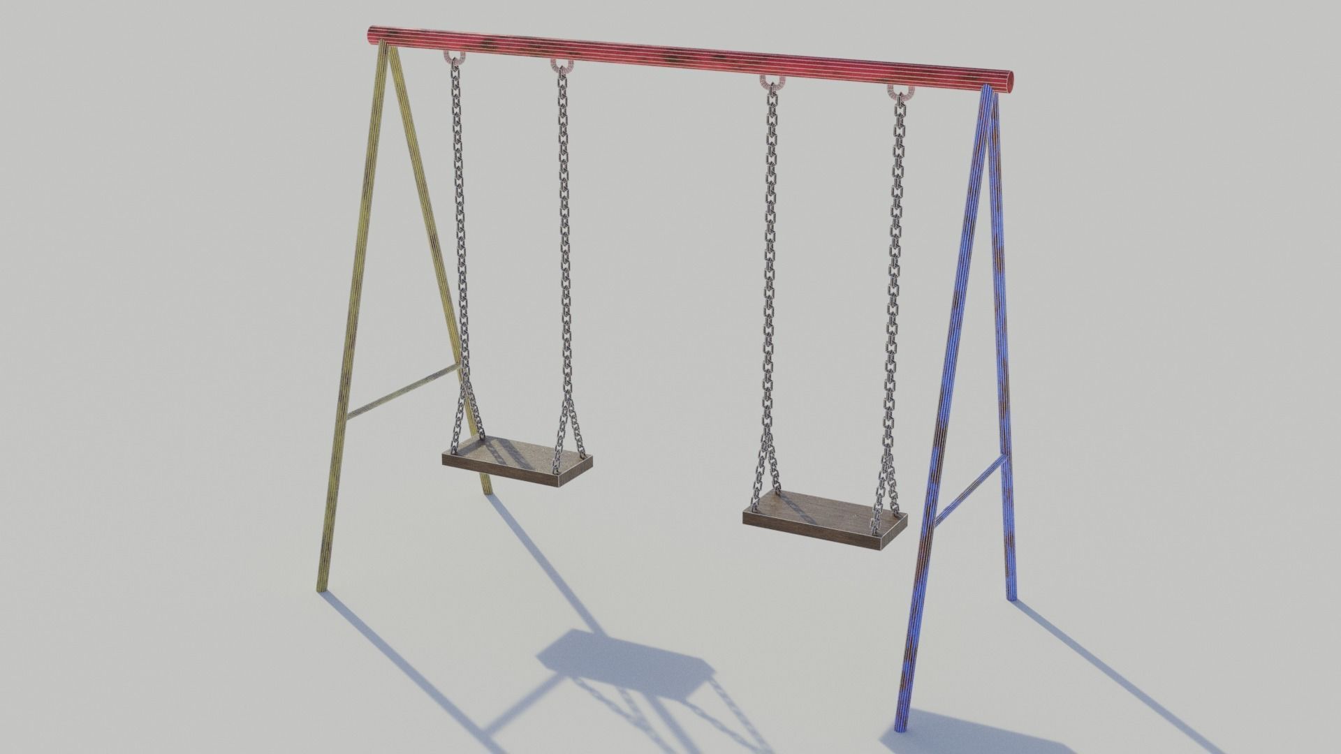 Old Playground Equipment - Low-poly PBR Low-poly 3D model_9