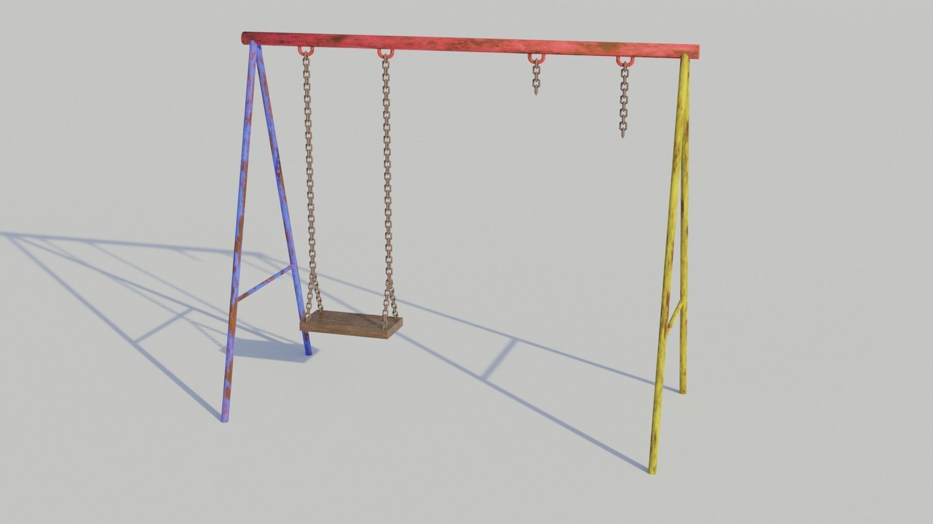 Old Playground Equipment - Low-poly PBR Low-poly 3D model_10