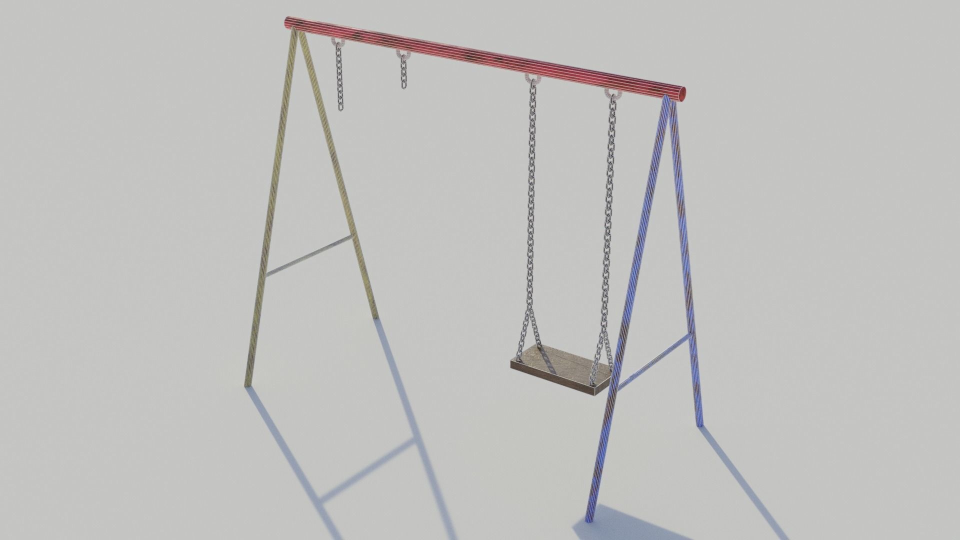 Old Playground Equipment - Low-poly PBR Low-poly 3D model_11