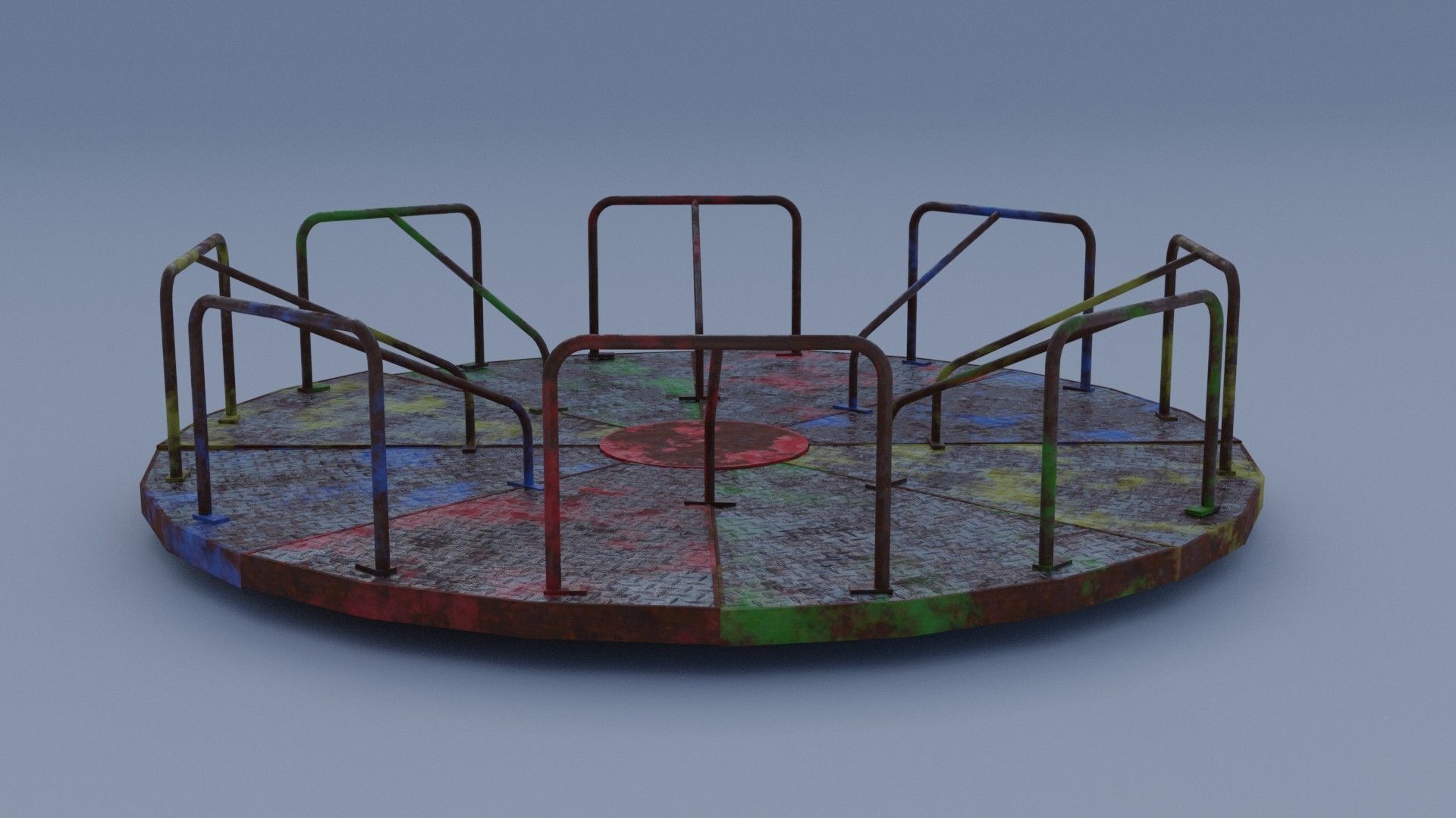 Old Playground Equipment - Low-poly PBR Low-poly 3D model_2