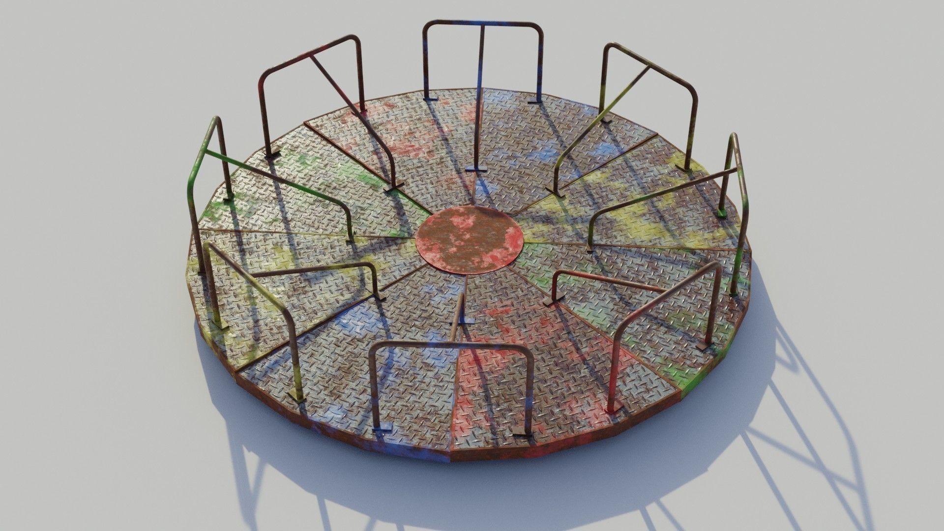 Old Playground Equipment - Low-poly PBR Low-poly 3D model_1
