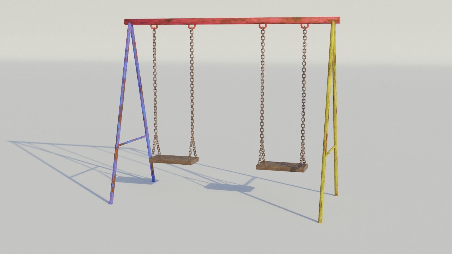 Old Playground Equipment - Low-poly PBR Low-poly 3D model_8