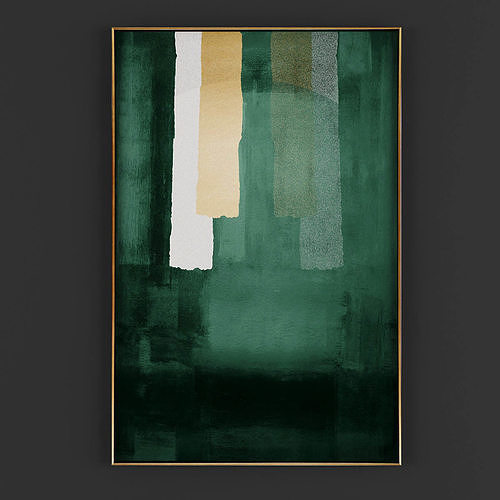 Pictures28 emerald abstract painting Low-poly 3D model