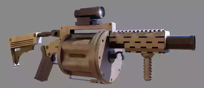 grenade launcher 3d model Low-poly 3D model