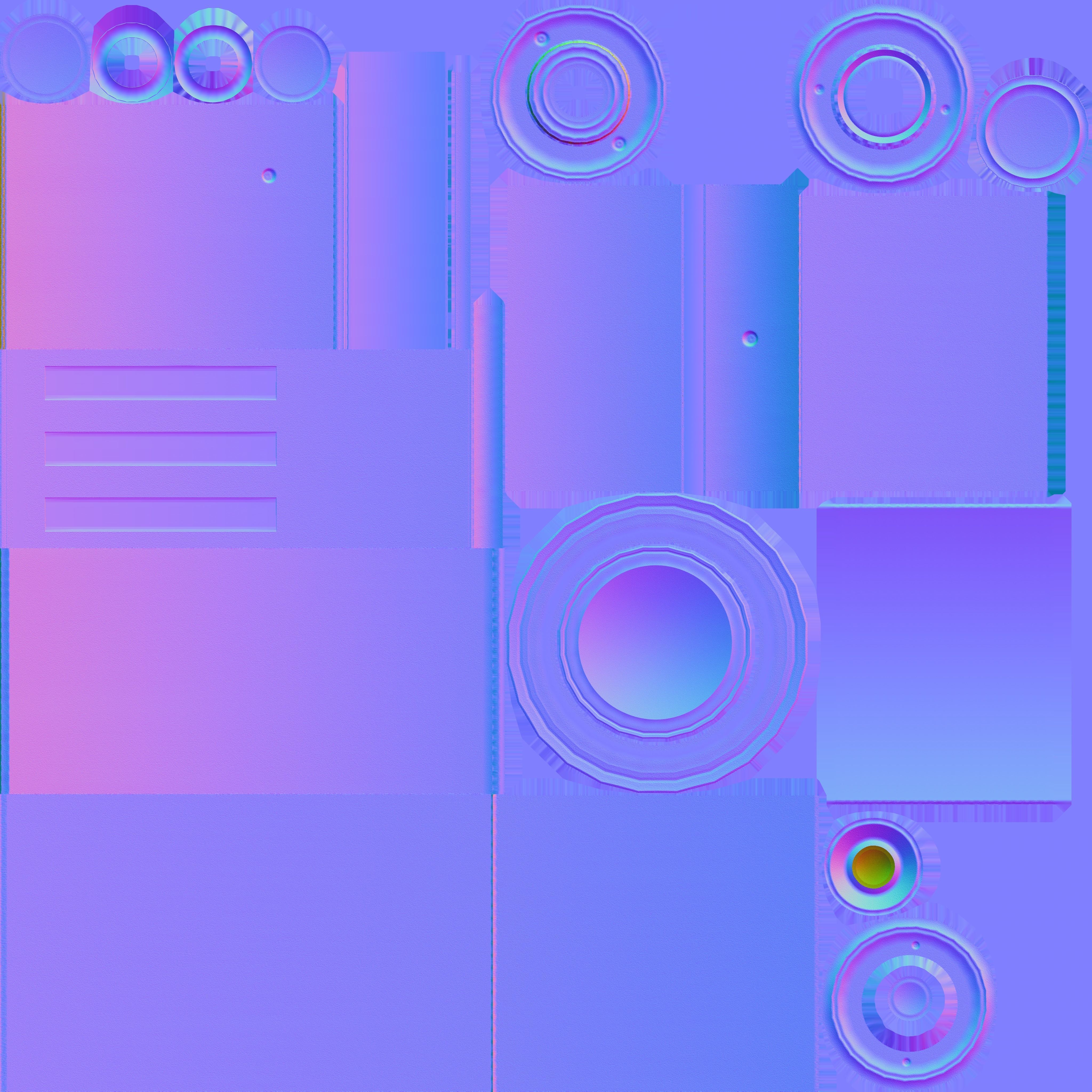 Low-Poly Blue Light Column 23 - Street Light Set-9 Low-poly 3D model_102