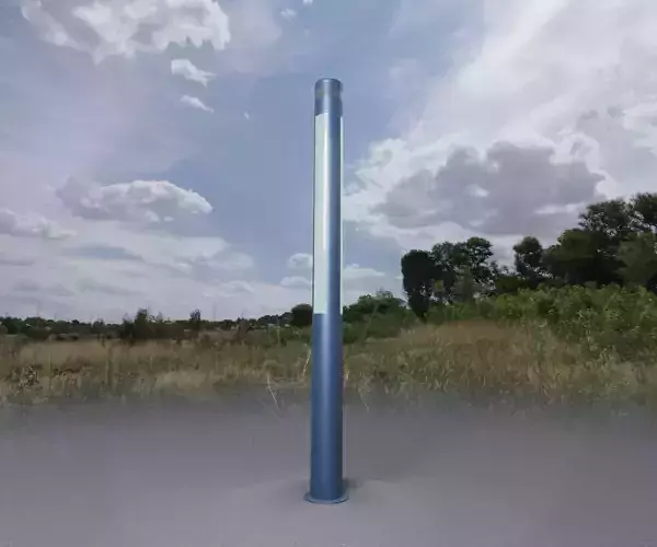 Low-Poly Blue Light Column 23 - Street Light Set-9 Low-poly 3D model