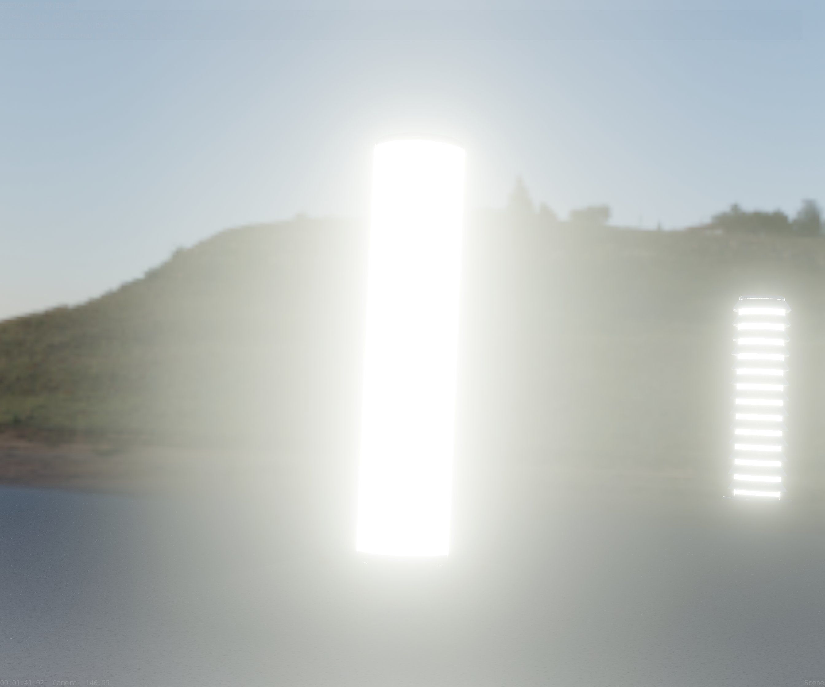 Low-Poly Blue Light Column 25- Street Light Set-9 Low-poly 3D model_26