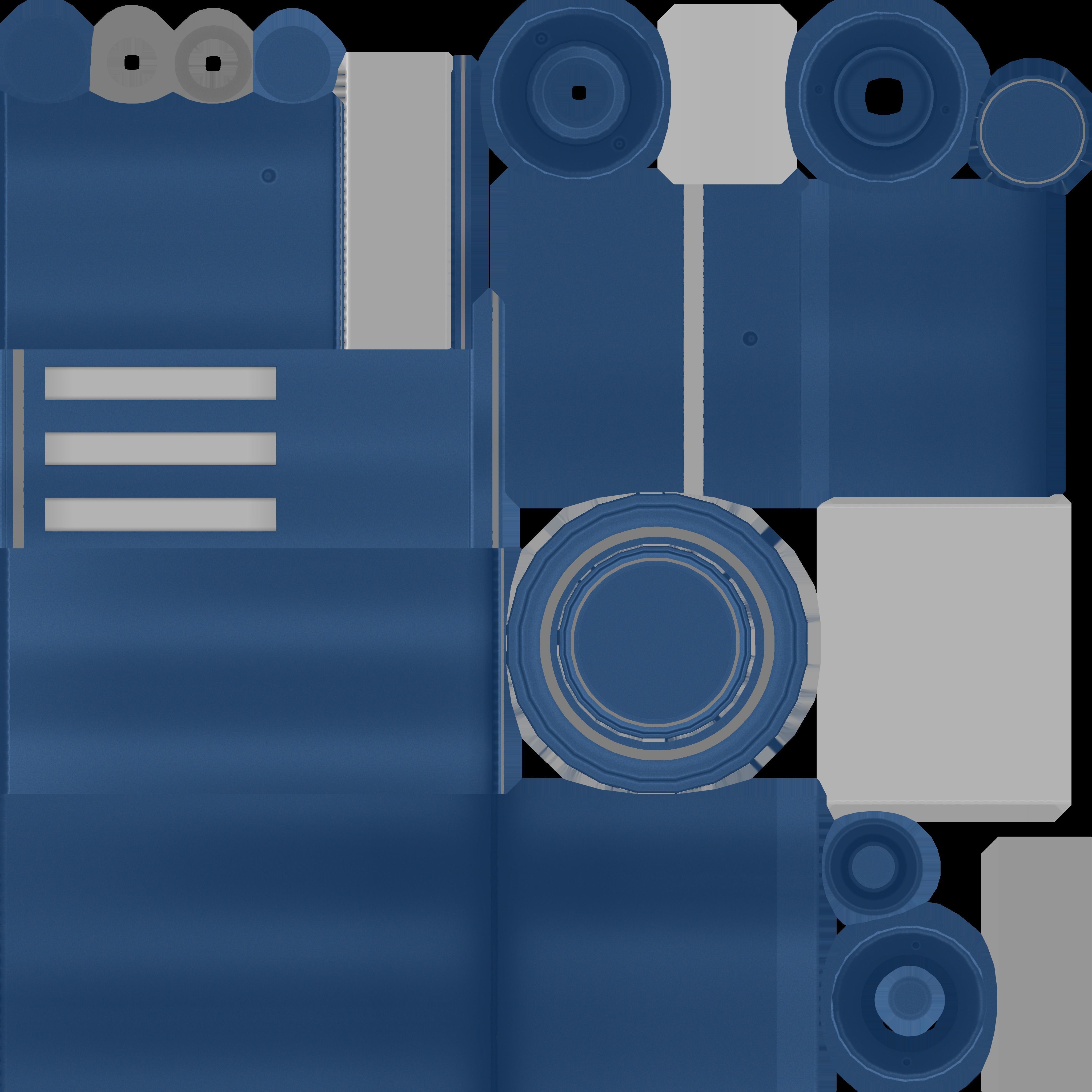 Low-Poly Blue Light Column 25- Street Light Set-9 Low-poly 3D model_100