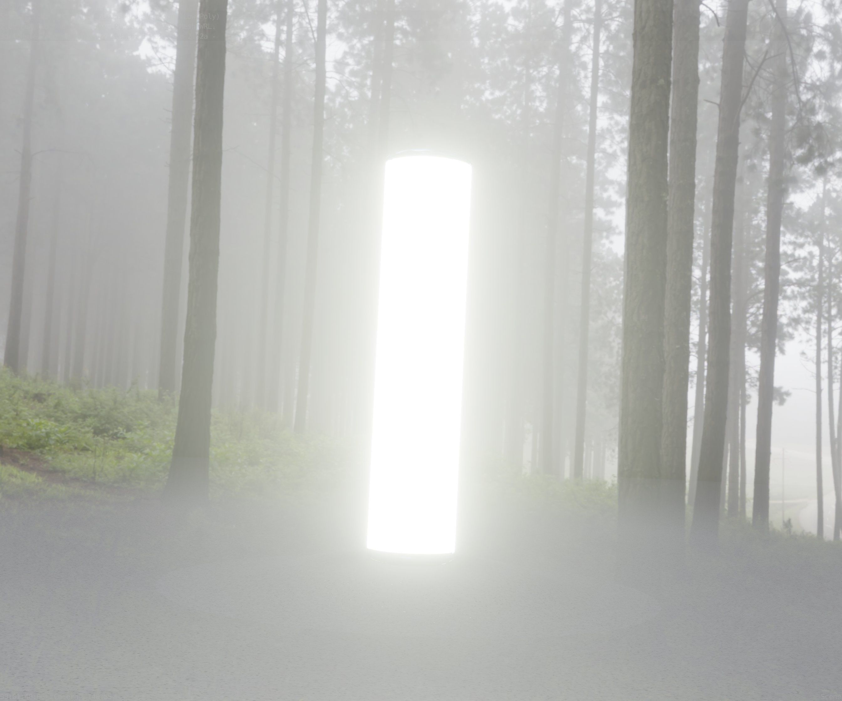 Low-Poly Blue Light Column 25- Street Light Set-9 Low-poly 3D model_6