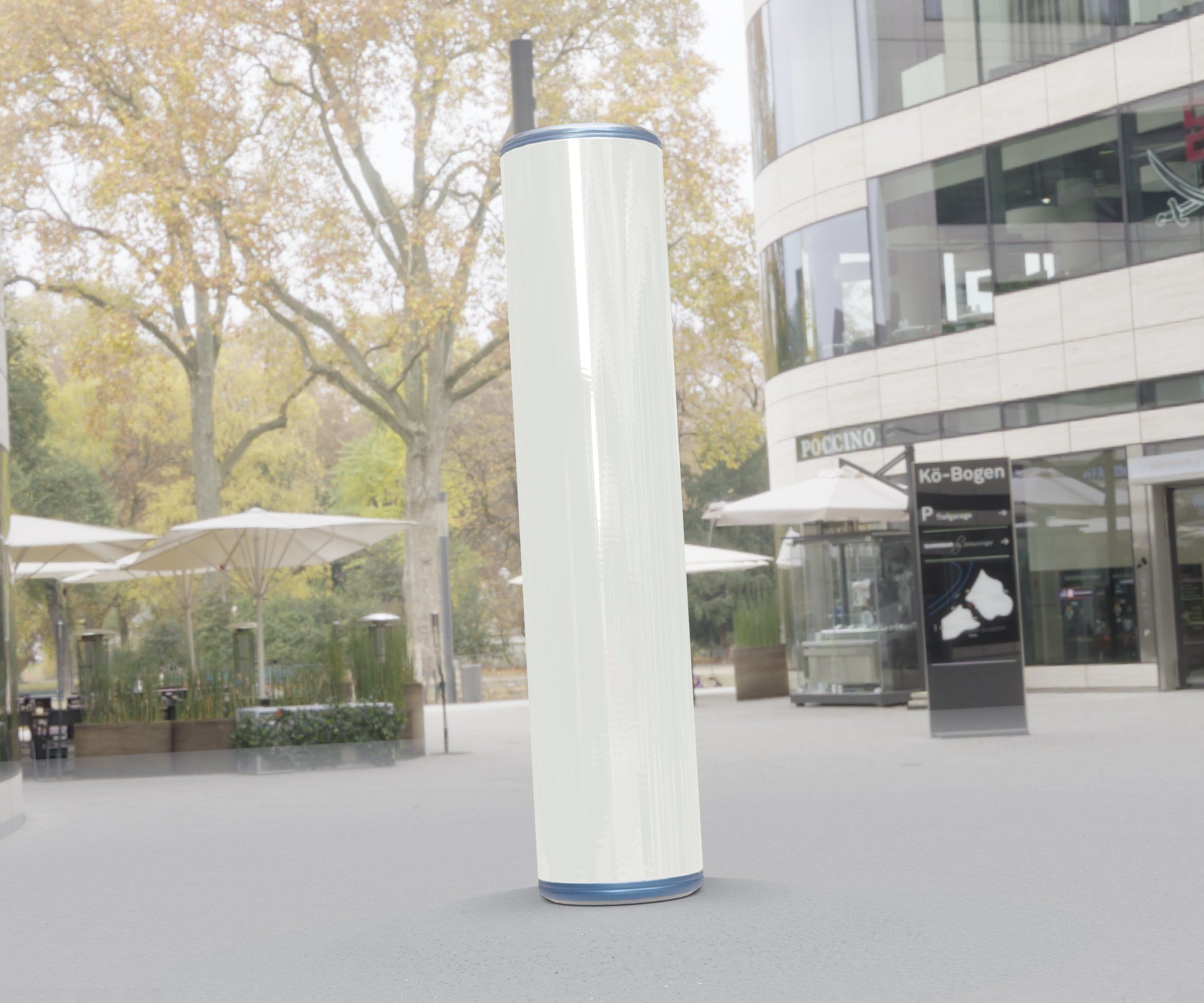 Low-Poly Blue Light Column 25- Street Light Set-9 Low-poly 3D model_43