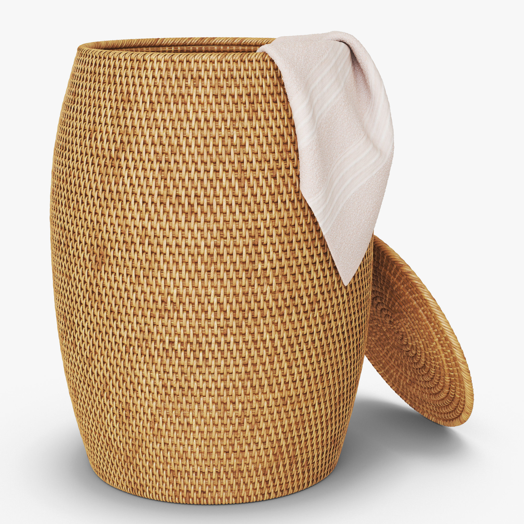 Artifacts Rattan End Table With Lid 3D model_2