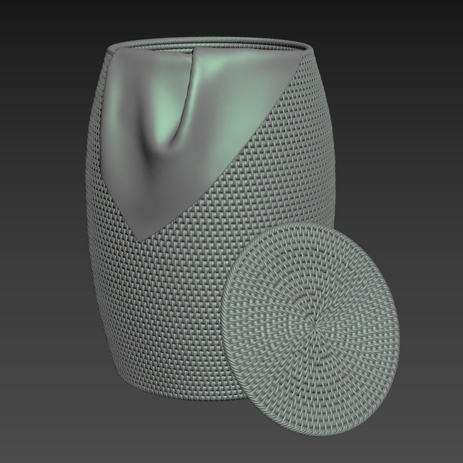 Artifacts Rattan End Table With Lid 3D model_4