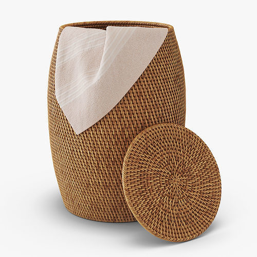 Artifacts Rattan End Table With Lid 3D model
