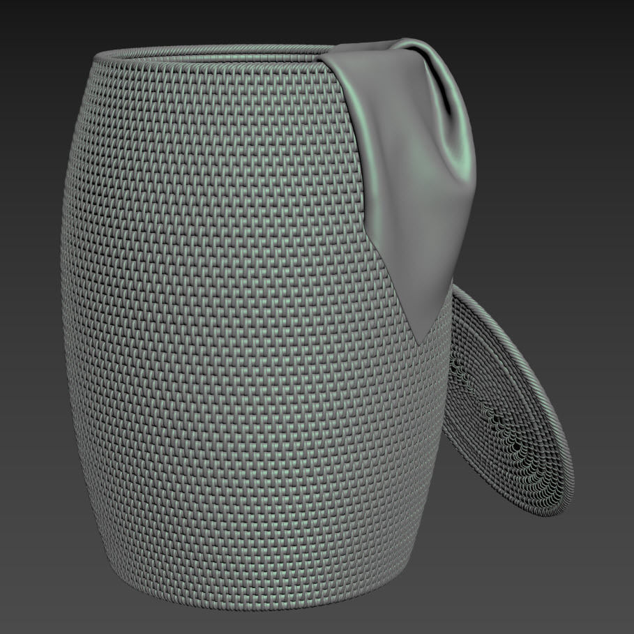 Artifacts Rattan End Table With Lid 3D model_7