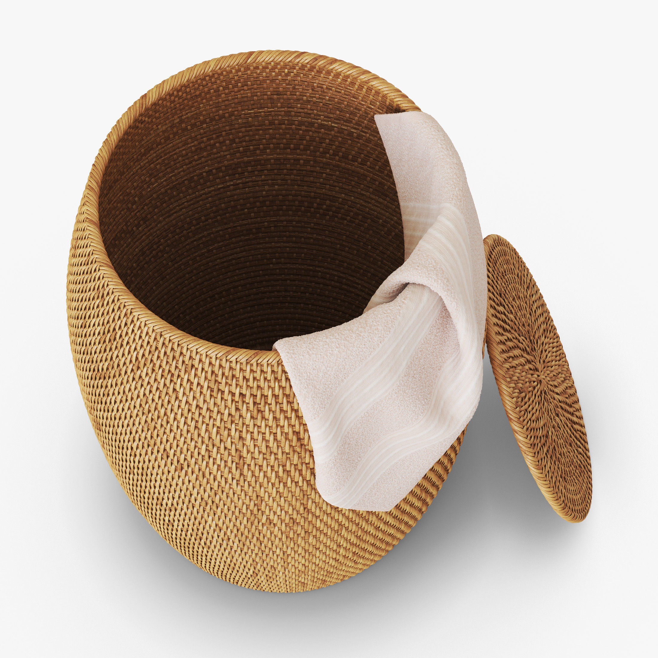 Artifacts Rattan End Table With Lid 3D model_1