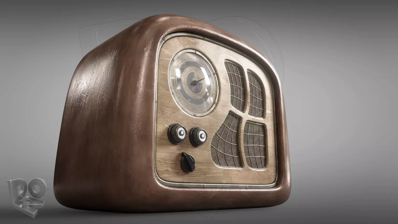 Old radio 3D model_0