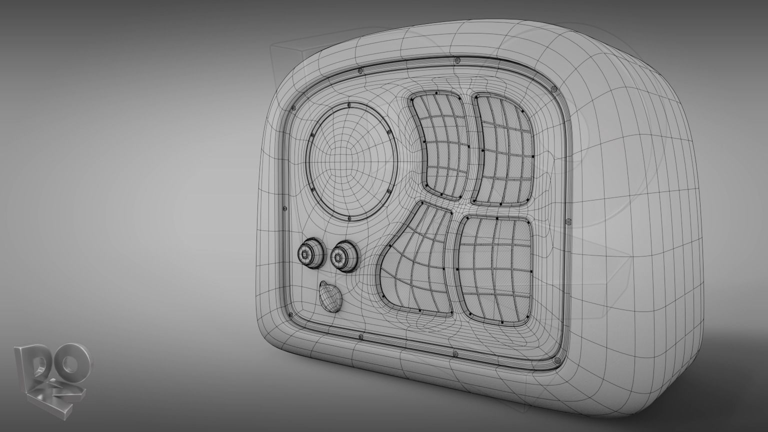 Old radio 3D model_3