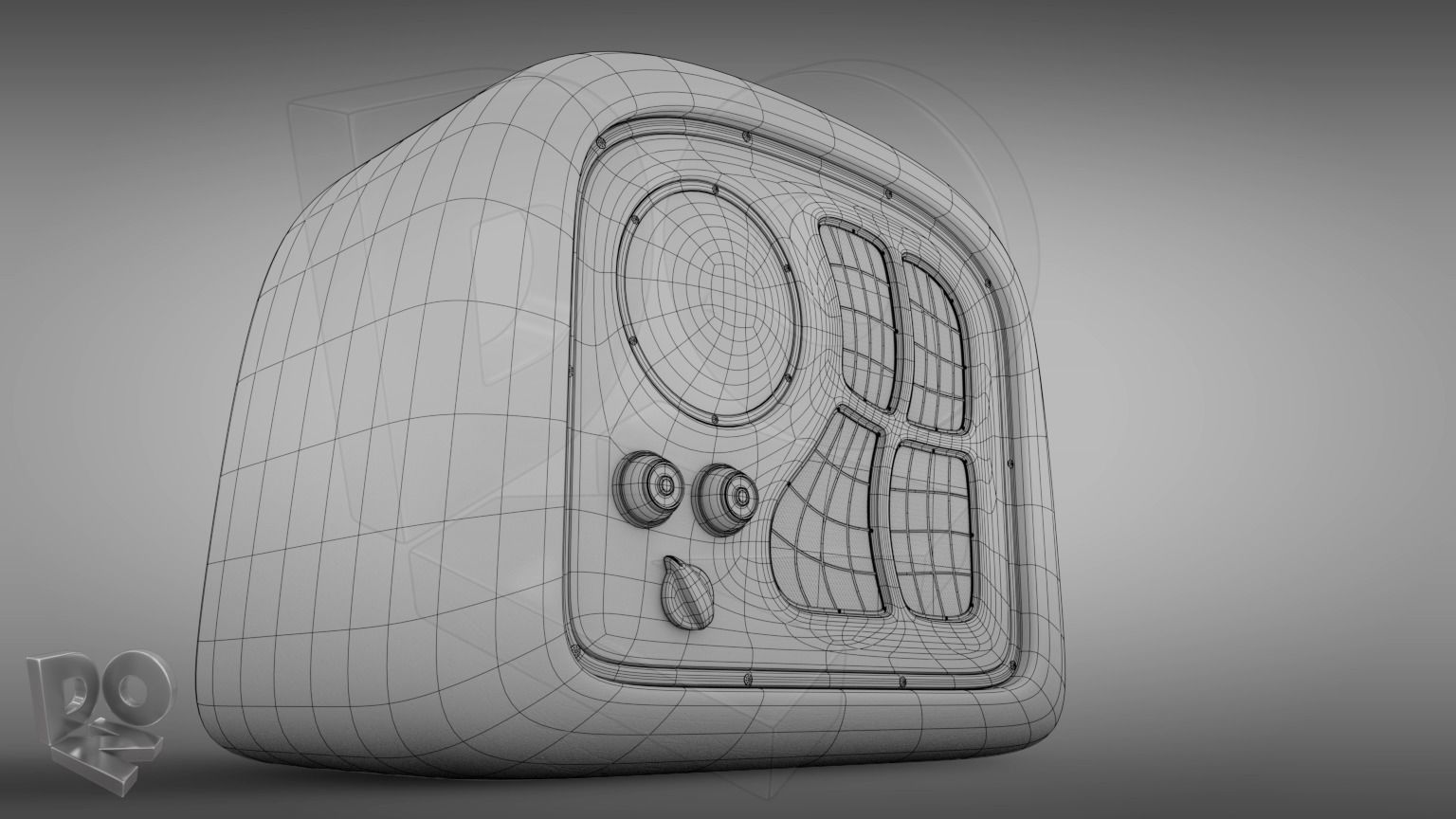 Old radio 3D model_1