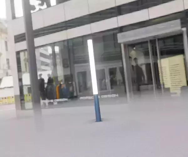 Low-Poly Blue Light Column 28 - Street Light Set-9