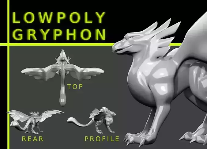 Lowpoly Gryphon dragonfly