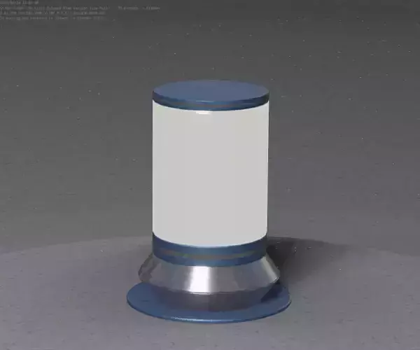 Low-Poly Blue Light Column 2 - Street Light Set-9 Low-poly 3D model