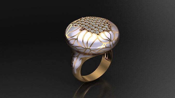 Luxury Woman Ring 3D Print Model    3D print model
