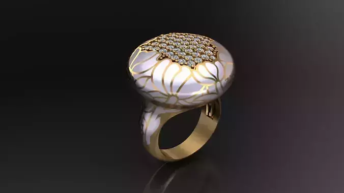 Luxury Woman Ring 3D Print Model   