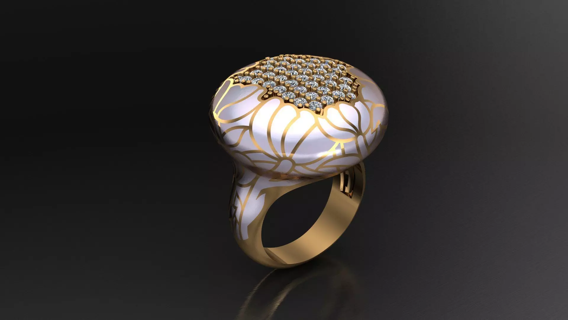 Luxury Woman Ring 3D Print Model 3D print model