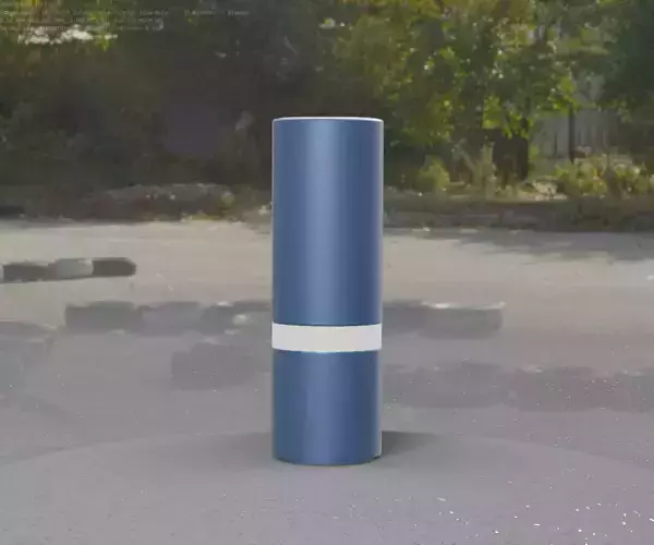 Low-Poly Blue Light Column 5 - Street Light Set-9