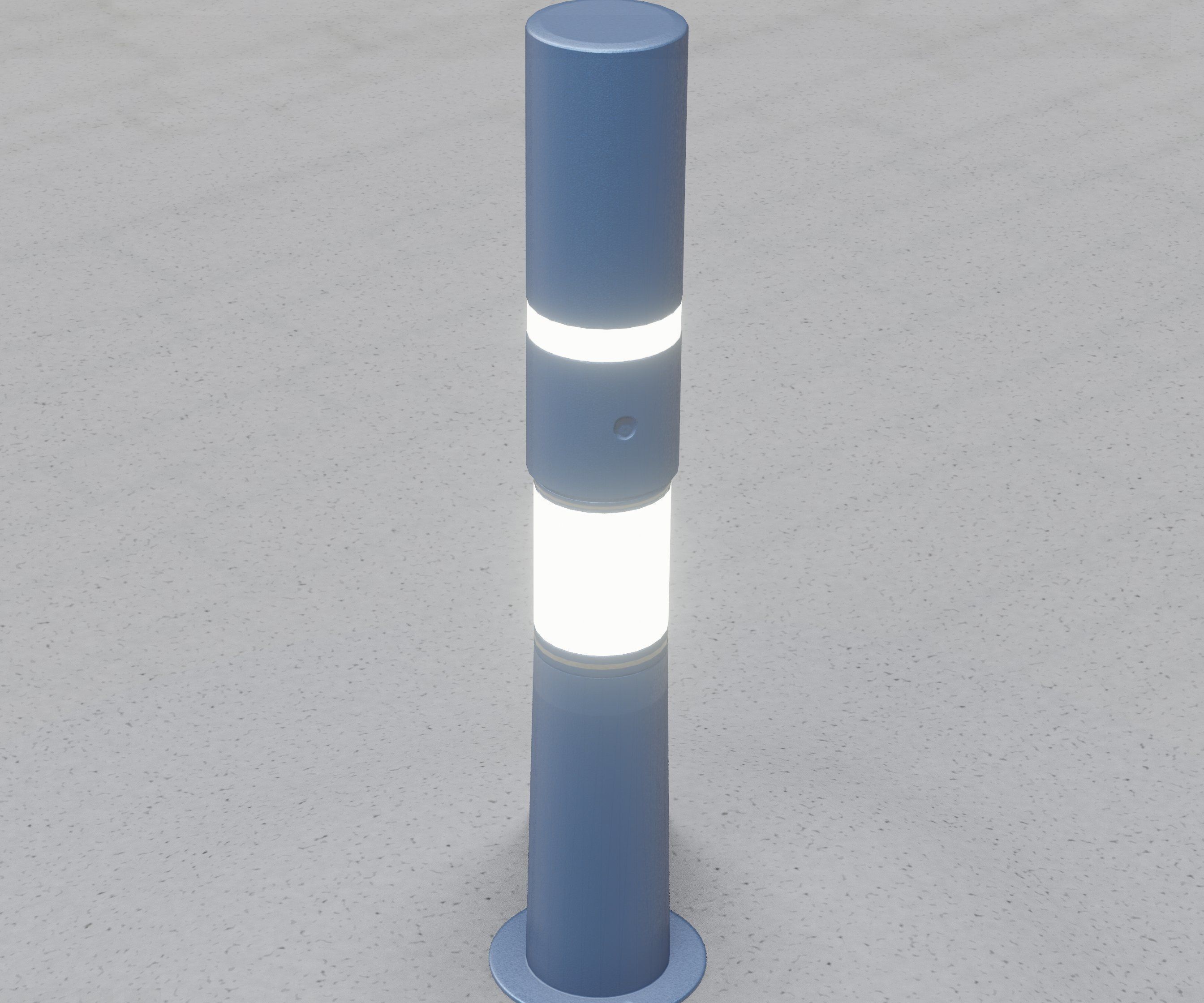 Low-Poly Blue Light Column 8 - Street Light Set-9 Low-poly 3D model_44
